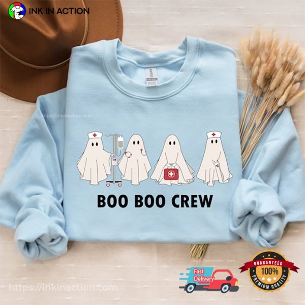 Cute Ghost Nurse Boo Boo Crew Spooky T-shirt