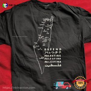 Defend Palestine Free palestine map T Shirt 3