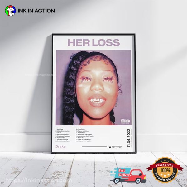 Drake Her Loss Album Cover Wall Art