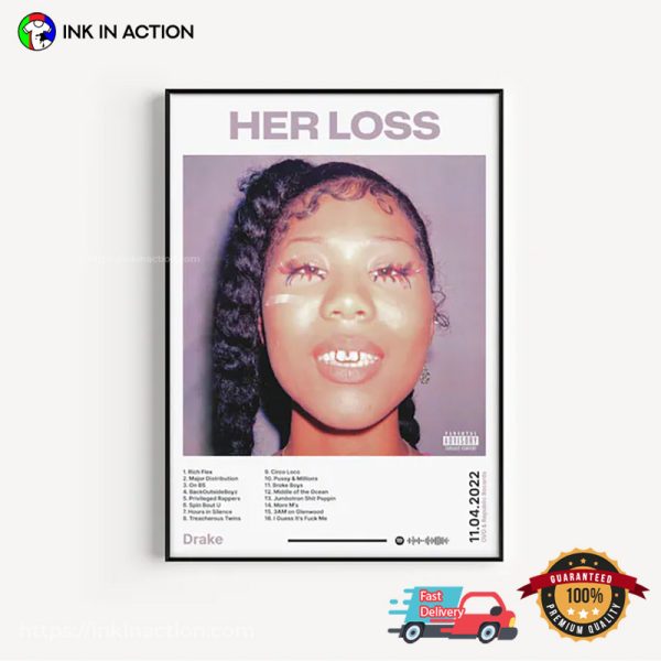 Drake Her Loss Album Cover Wall Art