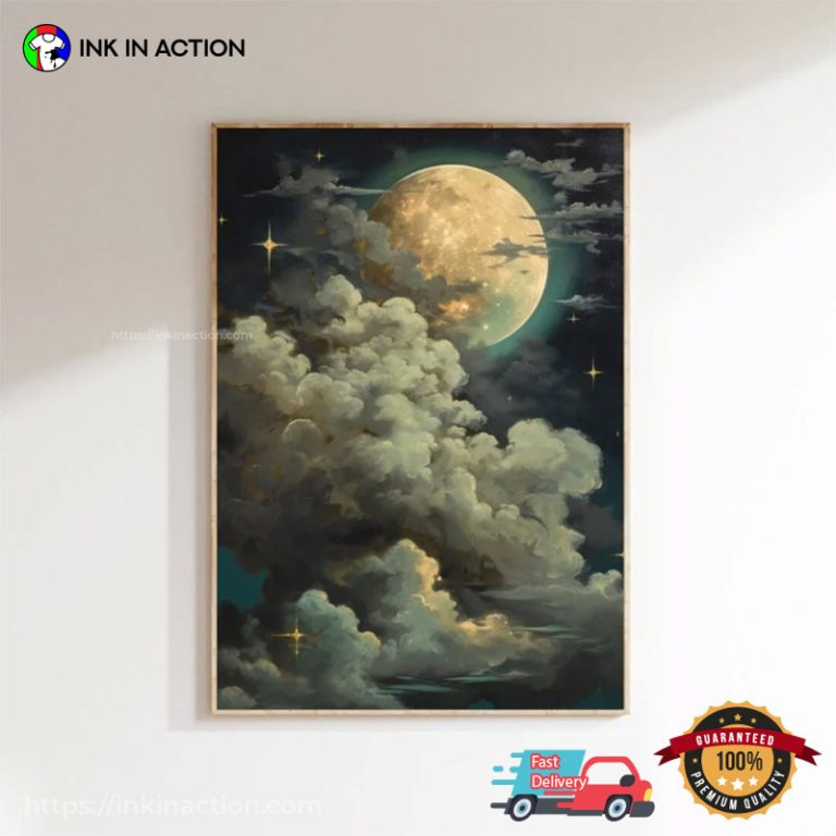 Enchanting Celestial Moon Night Sky Poster - Print your thoughts. Tell ...