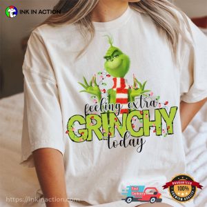 Feeling Extra Grinchy Today Retro Christmas Comfort Colors Tee