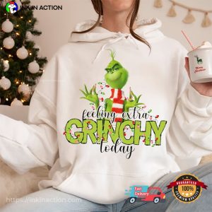 Feeling Extra Grinchy Today Retro Christmas Comfort Colors Tee