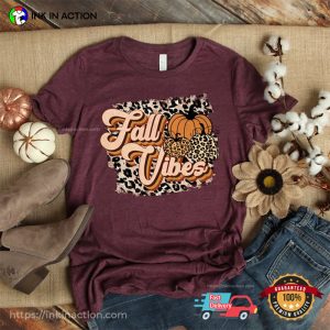 Fall Vibes Leopard Pumpkins family thanksgiving shirts 3