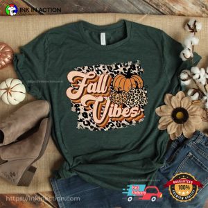 Fall Vibes Leopard Pumpkins family thanksgiving shirts 4