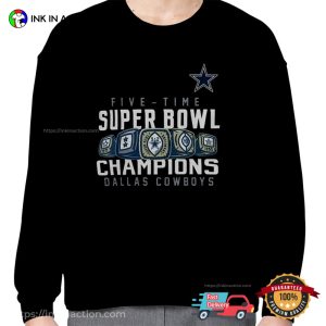 Five Time Super Bowl Champions 23 Dallas Cowboys Shirt - Ink In Action