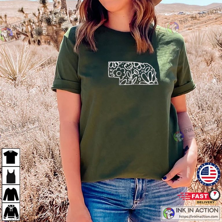 Floral Retro Vintage Nebraska State Flower Graphic Tee - Print your ...