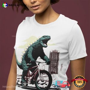 Funny Bikezilla Godzilla Ride A Bicycle T Shirt 3