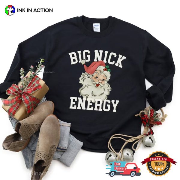 Funny Santa Big Nick Energy Adult T-Shirt