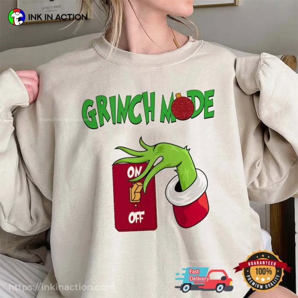 Grinch Mode Comfort Colors Tee, Merry Christmas Grinch Merch