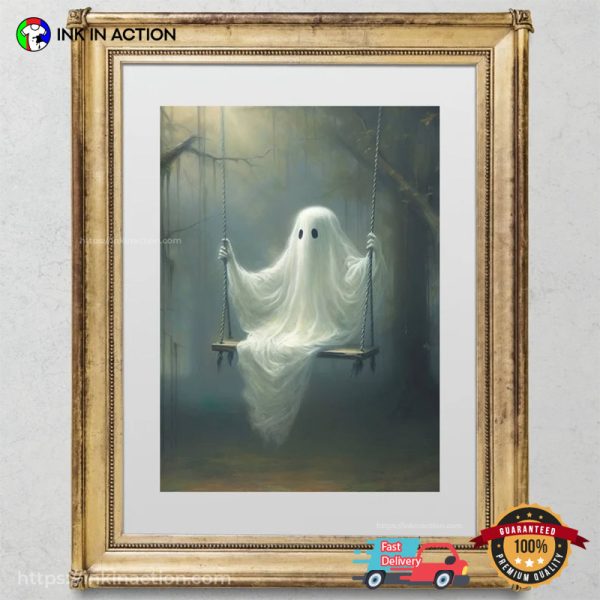 Ghost On The Swing Gothic Spooky Poster