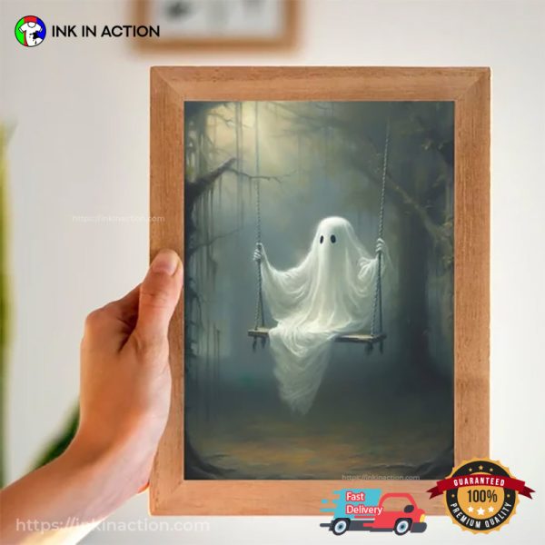 Ghost On The Swing Gothic Spooky Poster