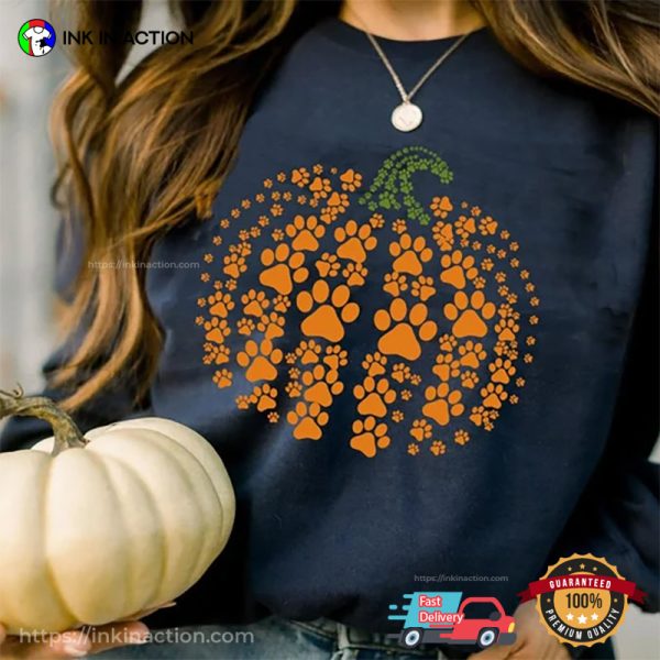 Giant Pumpkin Dog’s Paw Comfort Colors Thanksgiving Shirt