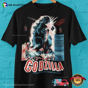 Godzilla French Movie Poster Retro T Shirt 4