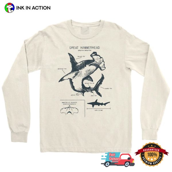 Great Hammerhead Shark Anatomy Biology Comfort Colors Shirt