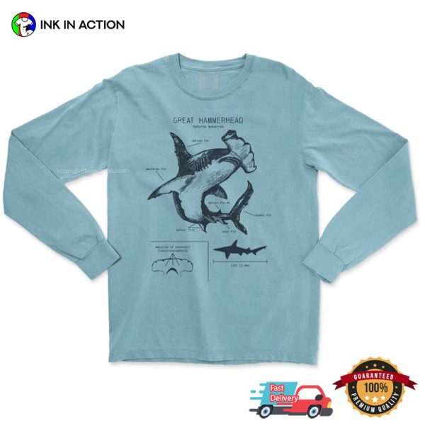 Great Hammerhead Shark Anatomy Biology Comfort Colors Shirt