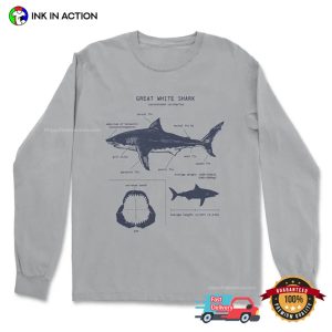 Great White shark anatomy Biology Comfort Colors Shiirt 1