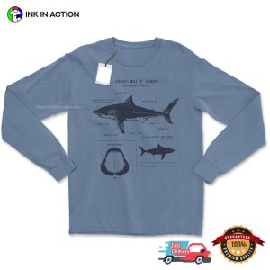 Great White shark anatomy Biology Comfort Colors Shiirt 4