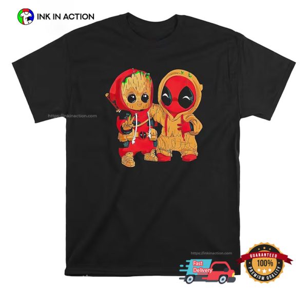 Groot And Deadpool Chibi T-Shirt