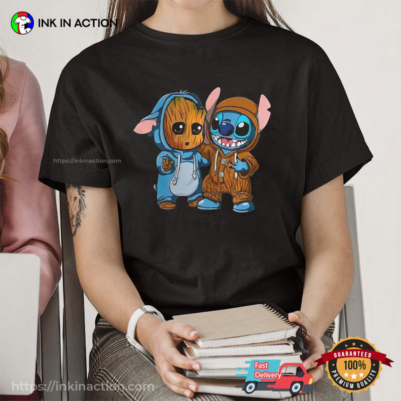 Groot And Stitch Chibi T-Shirt - Ink In Action