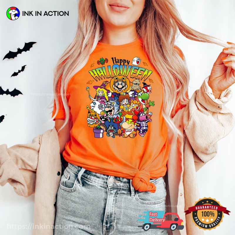 Happy Halloween Super Mario Princess Peach Nintendo T-shirt