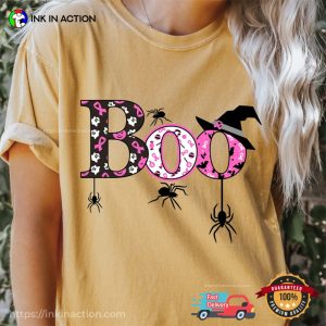 Halloween Boo Breast Cancer Comfort Colors Shirt 2