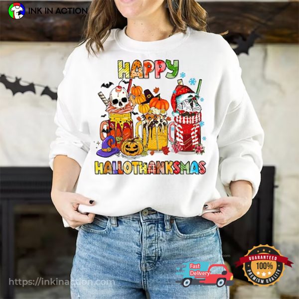 Happy Hallothanksmas Holiday Season Comfort Colors Tee