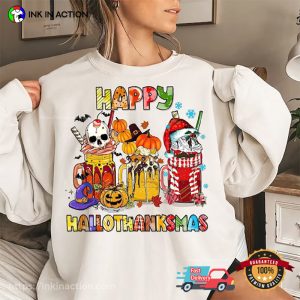 Happy Hallothanksmas Holiday Season Comfort Colors Tee 3