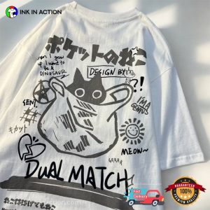 Harajuku Dualmatch Cat japan street style T Shirt 1