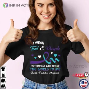 I Wear Teal And Purple Comfort Colors Shirt, World Mental Health Day 2023