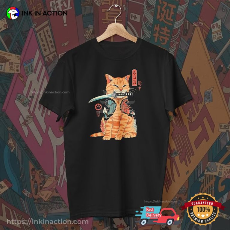 Japan Yakuza Cat Tokyo Fashion Style TShirt Print your thoughts