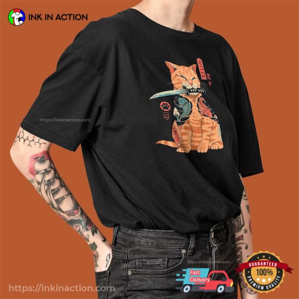 Japan Yakuza Cat Tokyo Fashion Style T-Shirt