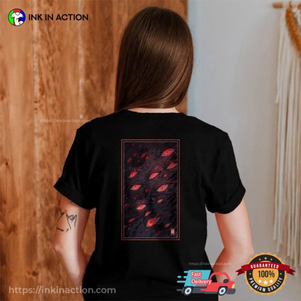 Japanese Bloody Eyes Horror Anime 2 Sided Tee