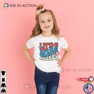 Little Miss America T-shirt, 4th Of July Youth Graphic T-Shirts