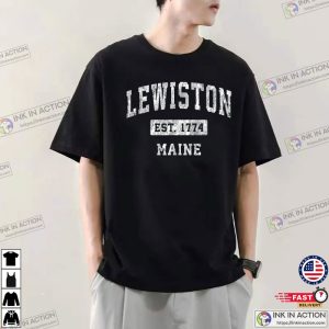 Lewiston Maine Est 1774 Vintage T shirt 4