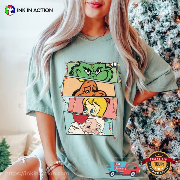 Merry Grincmas Retro Christmas Characters Comfort Colors Shirt