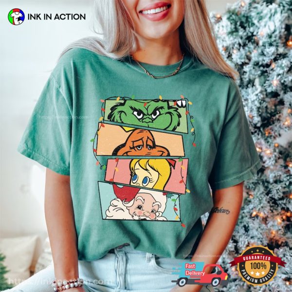 Merry Grincmas Retro Christmas Characters Comfort Colors Shirt