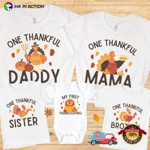 Matching family thanksgiving shirts, Thankful Mama And Thankful Daddy Tee