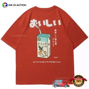 Nice Day With Milk Kanji japan street style T Shirt