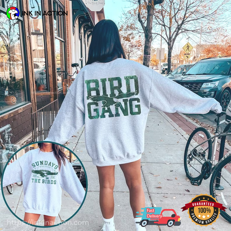 Philadelphia Eagles Gear Bird Gang Comfort Colors Shirt - Ink In Action