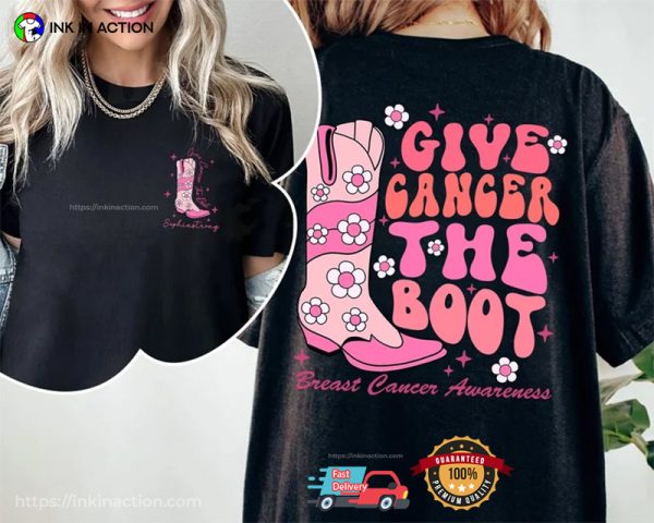 Personalized Give Cancer The Boot Breast Cancer Awareness Shirt