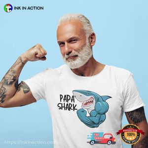 Papa Shark Grandpa Shark Funny T-shirt