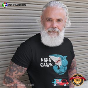 Papa Shark Grandpa Shark Funny T shirt 3