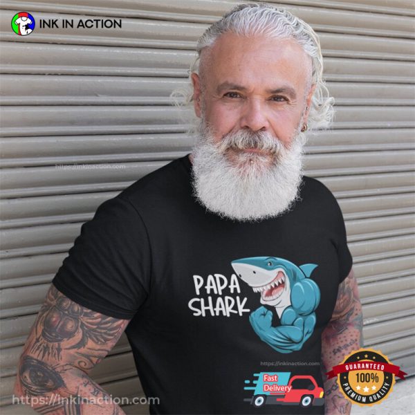 Papa Shark Grandpa Shark Funny T-shirt