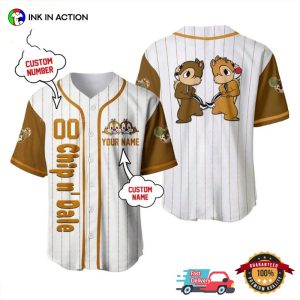 Personalized Chip And Dale Cute Chipmunk Baseball Jersey
