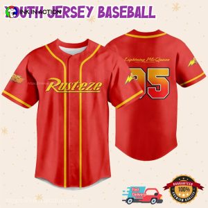 Personalized Disney Lightning McQueen Baseball Jersey 2