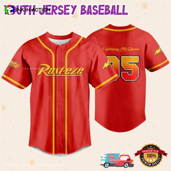 Personalized Disney Lightning McQueen Baseball Jersey