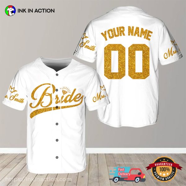 Personalized Married Couple Groom And Bride Baseball Jersey