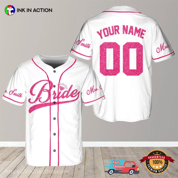 Personalized Married Couple Groom And Bride Baseball Jersey