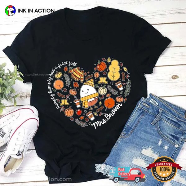 Personalized Name Humpty Dumpty Fall Season T-shirt